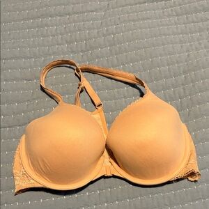 Women's Tan Lace Trim Bra